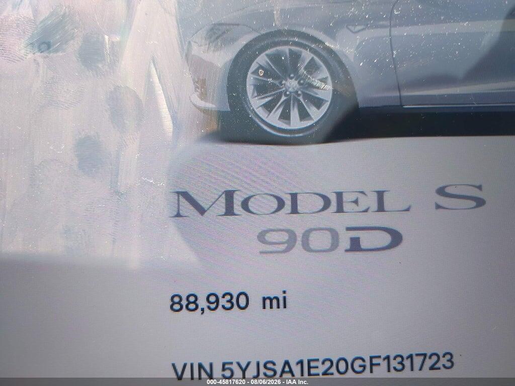 5YJSA1E20GF131723 2016 TESLA MODEL S photo no. 7