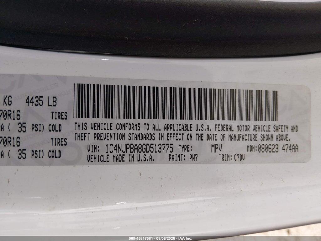 1C4NJPBA8GD513775 2016 JEEP PATRIOT photo no. 9