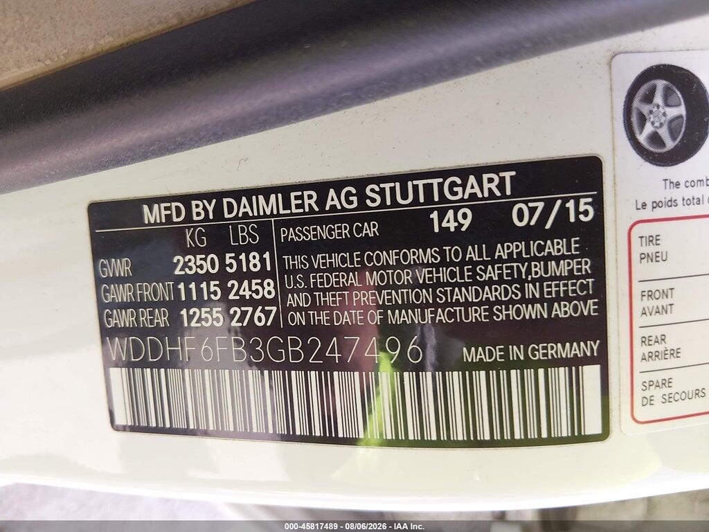WDDHF6FB3GB247496 2016 MERCEDES-BENZ E 400 photo no. 9