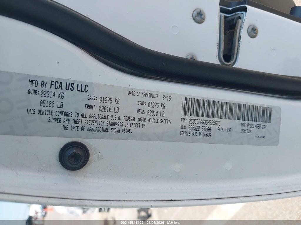 2C3CCAAG3GH229675 2016 CHRYSLER 300 photo no. 9