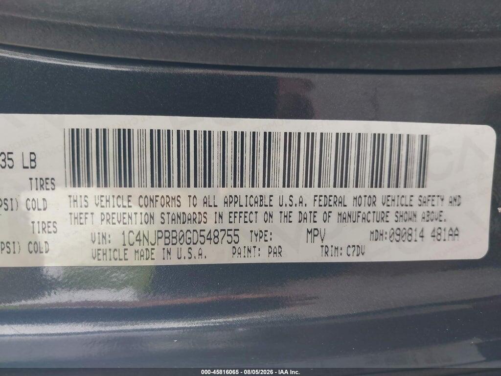 1C4NJPBB0GD548755 2016 JEEP PATRIOT photo no. 9