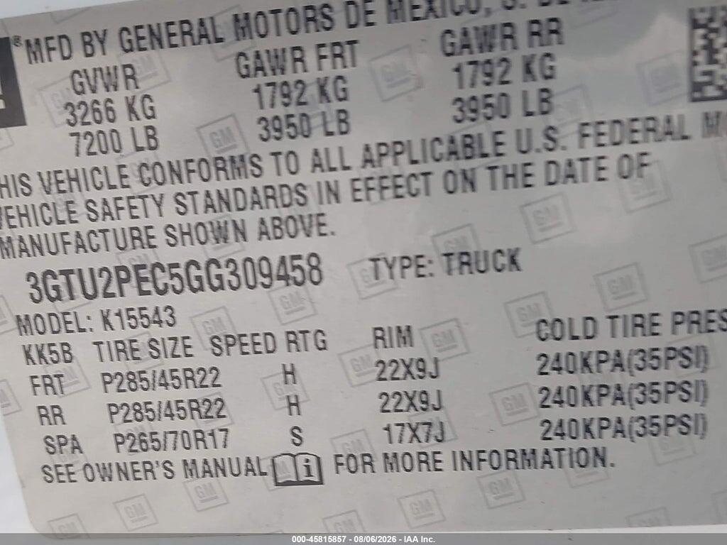 3GTU2PEC5GG309458 2016 GMC SIERRA 1500 photo no. 9