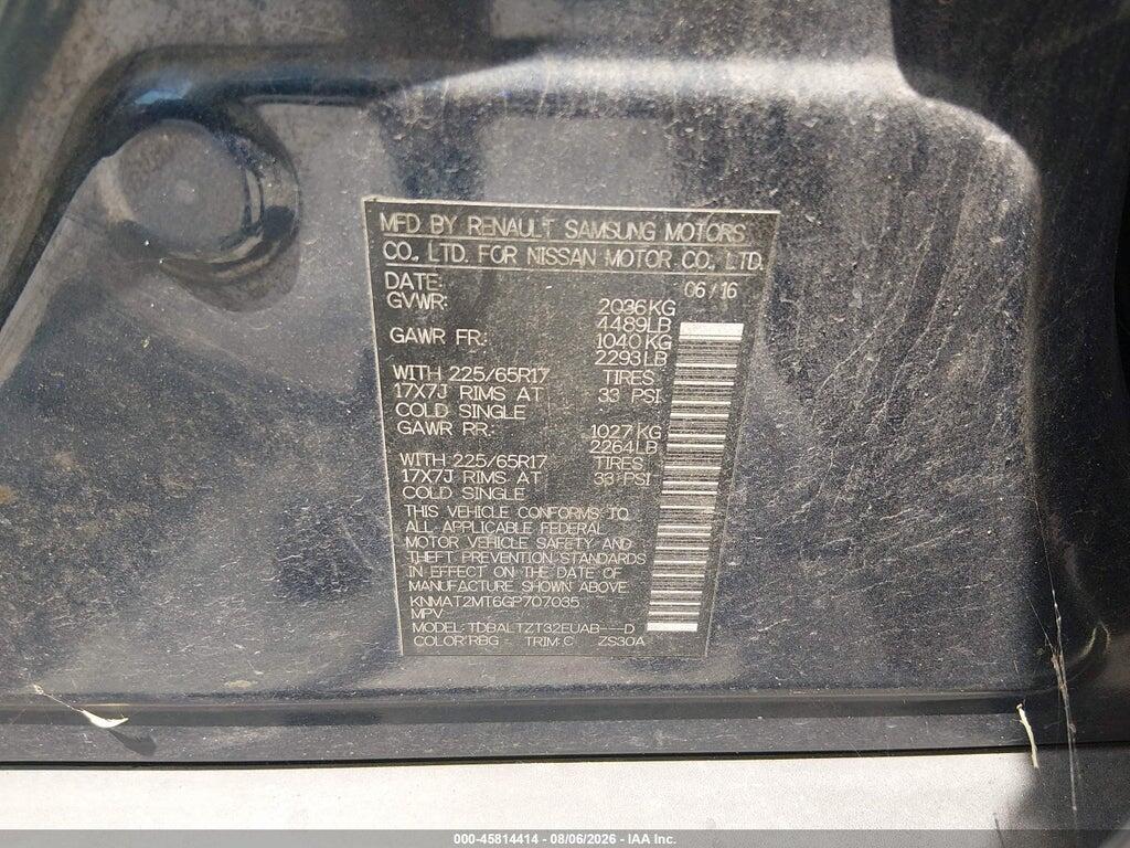 KNMAT2MT6GP707035 2016 NISSAN ROGUE photo no. 9