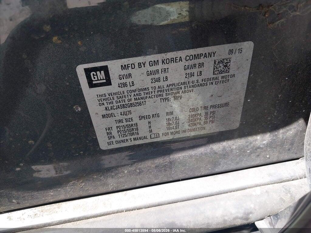 KL4CJASB2GB525617 2016 BUICK ENCORE photo no. 9