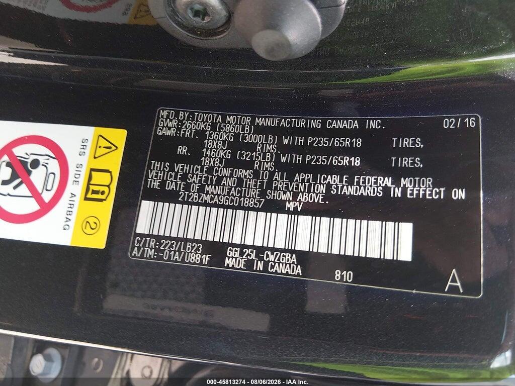 2T2BZMCA9GC018857 2016 LEXUS RX 350 photo no. 9