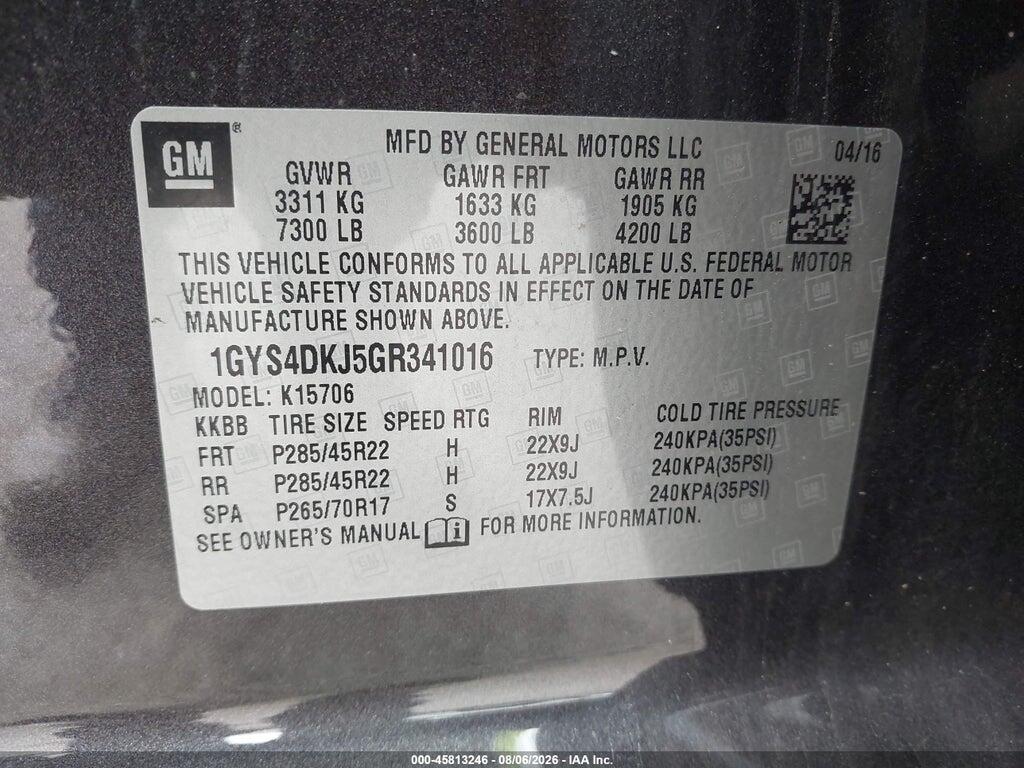 1GYS4DKJ5GR341016 2016 CADILLAC ESCALADE photo no. 9