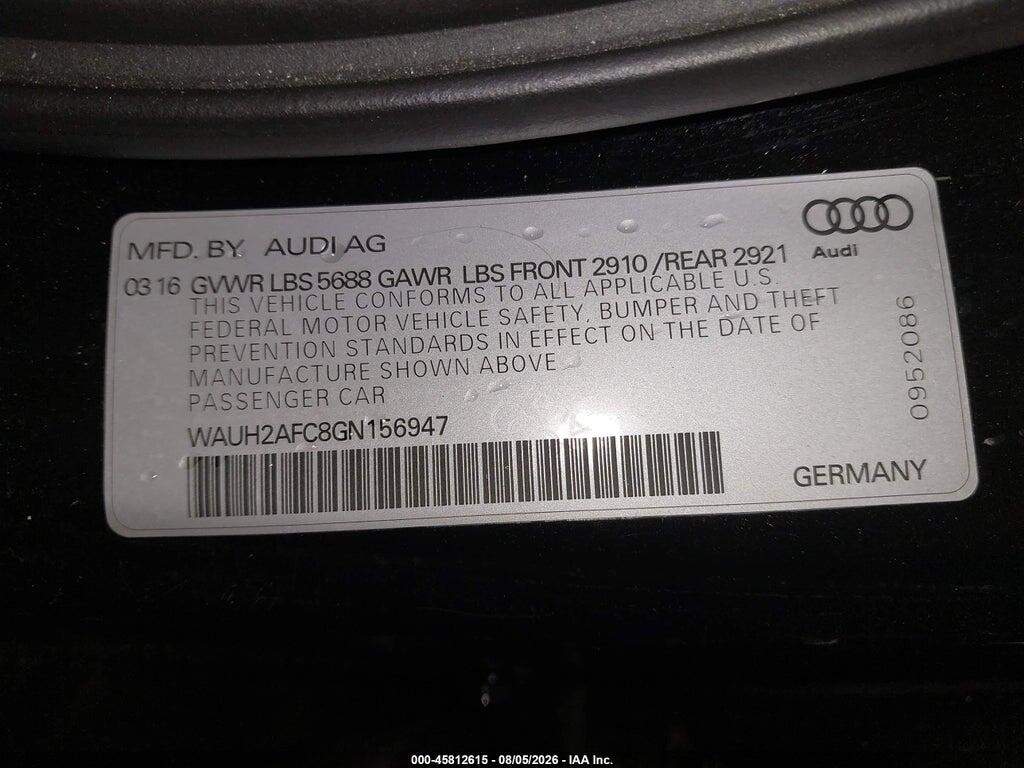WAUH2AFC8GN156947 2016 AUDI S6 photo no. 9