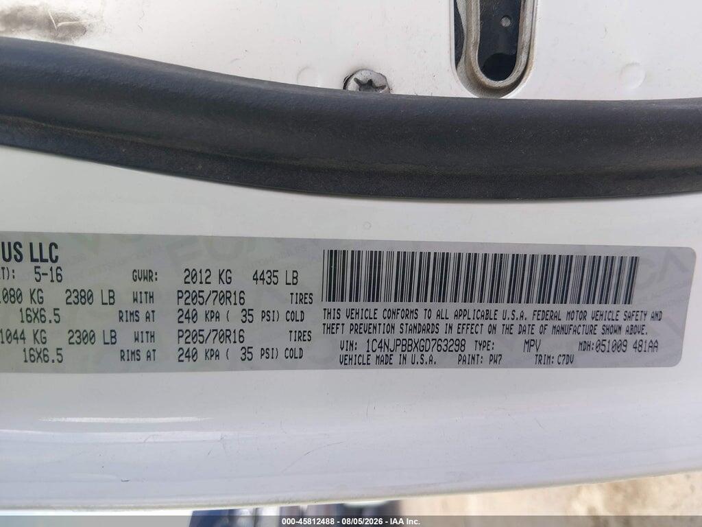 1C4NJPBBXGD763298 2016 JEEP PATRIOT photo no. 9