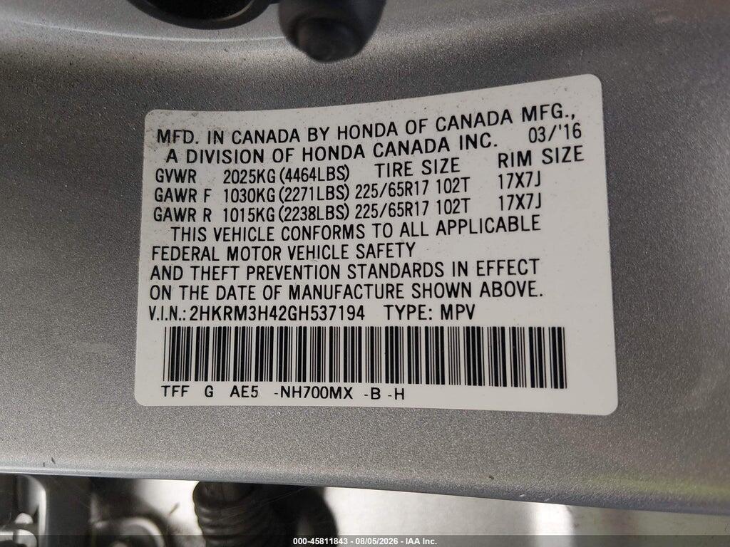 2HKRM3H42GH537194 2016 HONDA CR-V photo no. 9