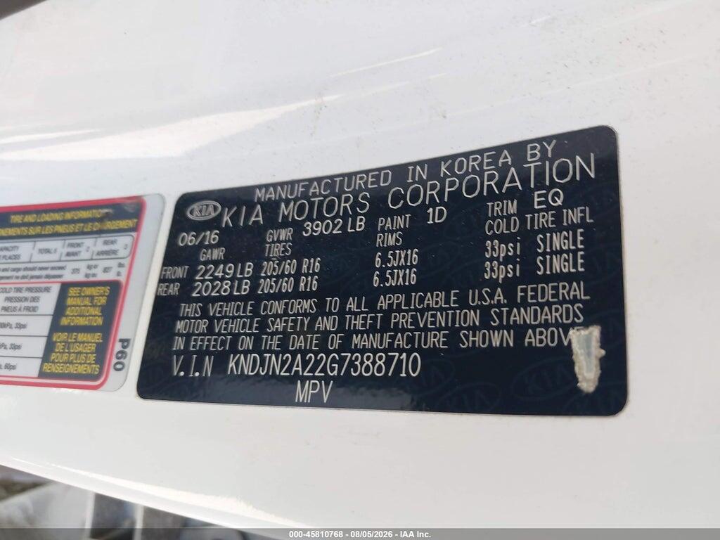 KNDJN2A22G7388710 2016 KIA SOUL photo no. 9