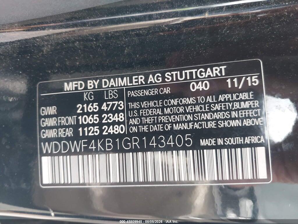 WDDWF4KB1GR143405 2016 MERCEDES-BENZ C 300 photo no. 9