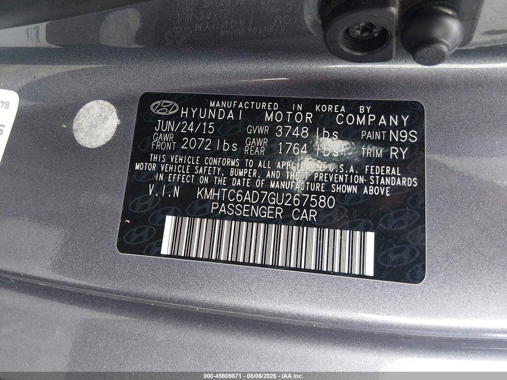 KMHTC6AD7GU267580 2016 HYUNDAI VELOSTER photo no. 9