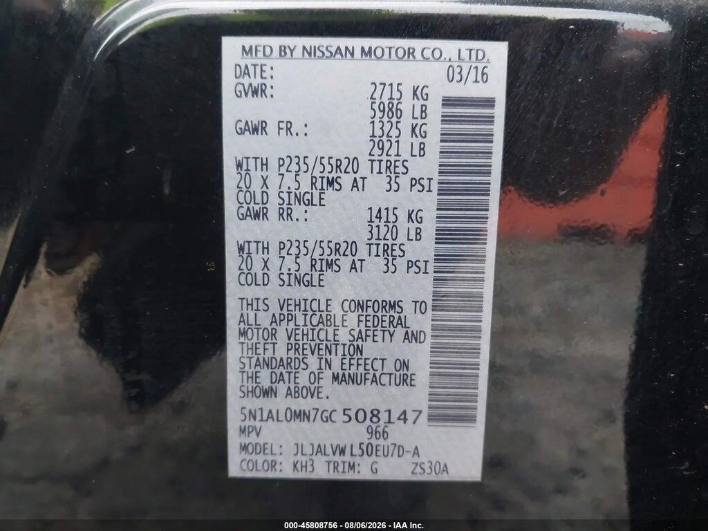 5N1AL0MN7GC508147 2016 INFINITI QX60 photo no. 9