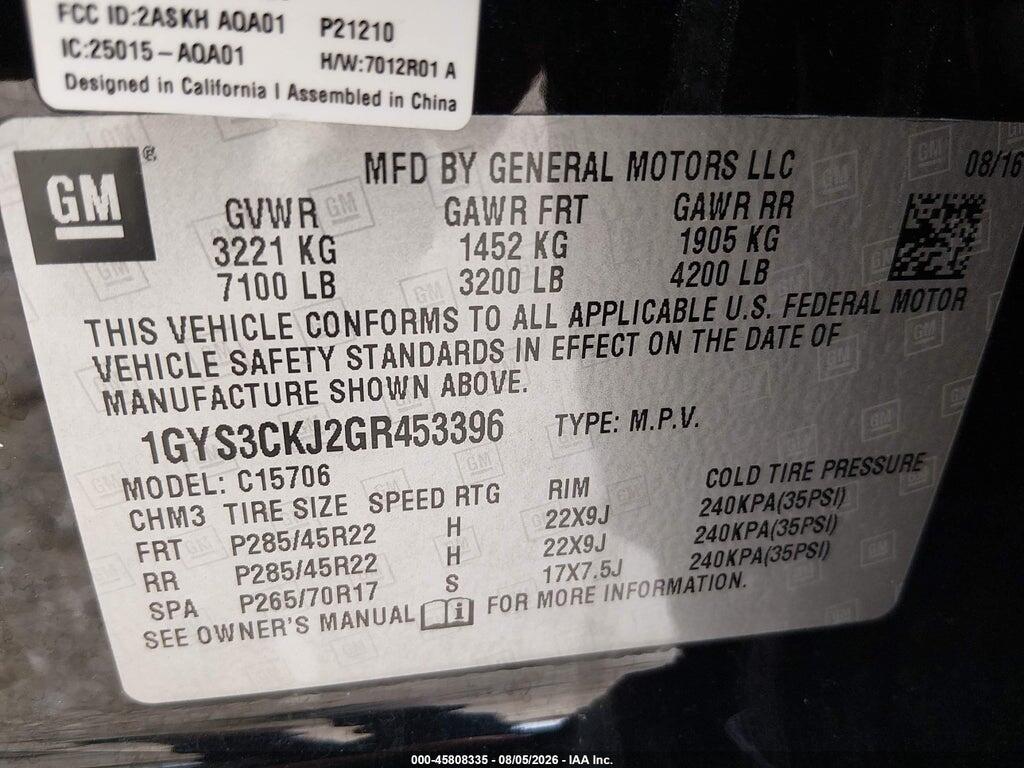 1GYS3CKJ2GR453396 2016 CADILLAC ESCALADE photo no. 9