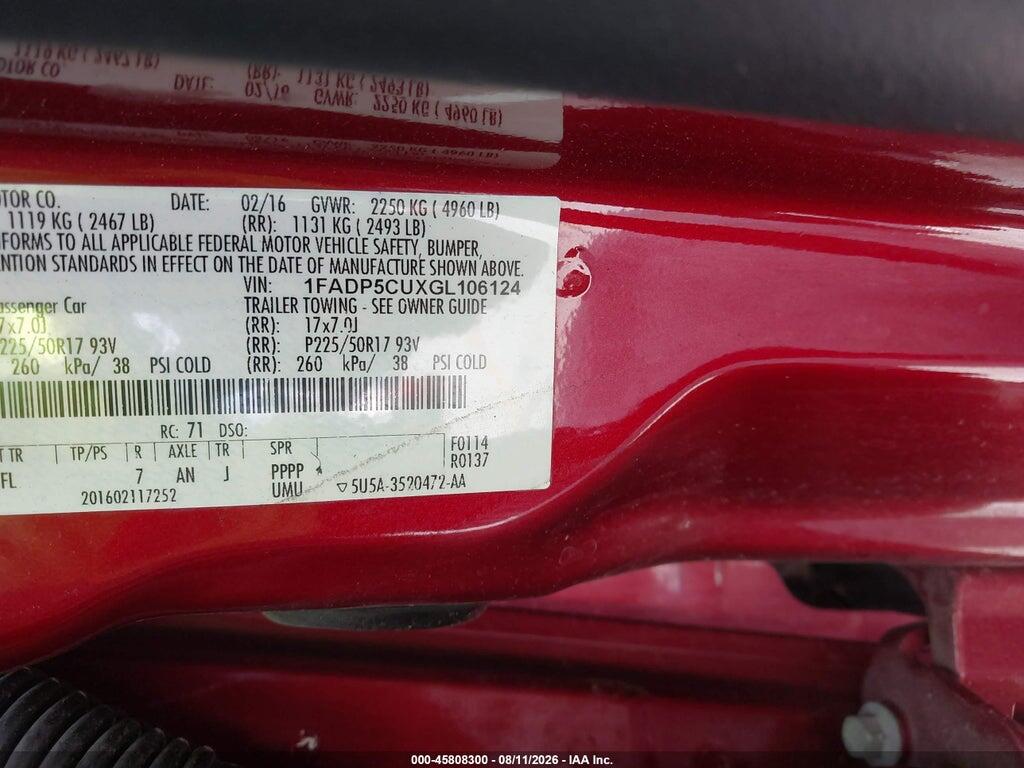 1FADP5CUXGL106124 2016 FORD C-MAX ENERGI photo no. 9