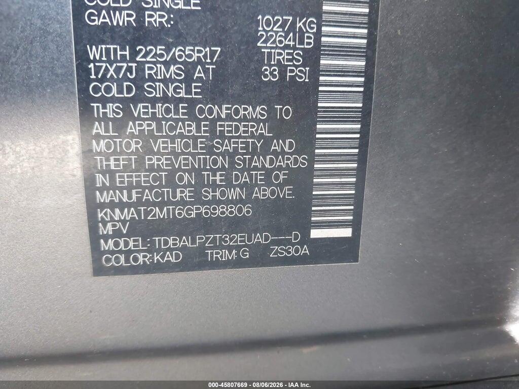 KNMAT2MT6GP698806 2016 NISSAN ROGUE photo no. 9