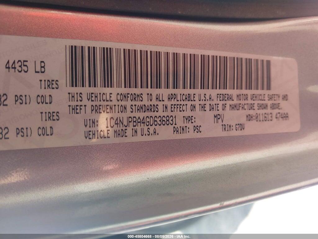 1C4NJPBA4GD636831 2016 JEEP PATRIOT photo no. 9