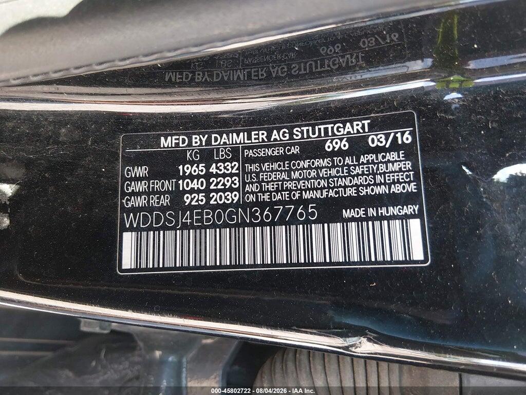 WDDSJ4EB0GN367765 2016 MERCEDES-BENZ CLA 250 photo no. 9
