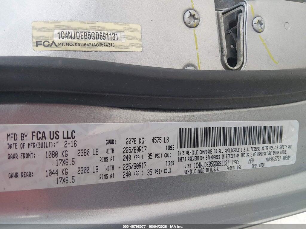1C4NJDEB5GD691131 2016 JEEP COMPASS photo no. 8