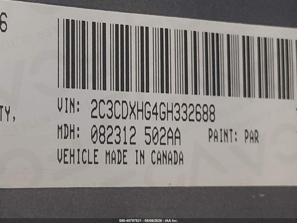 2C3CDXHG4GH332688 2016 DODGE CHARGER photo no. 9