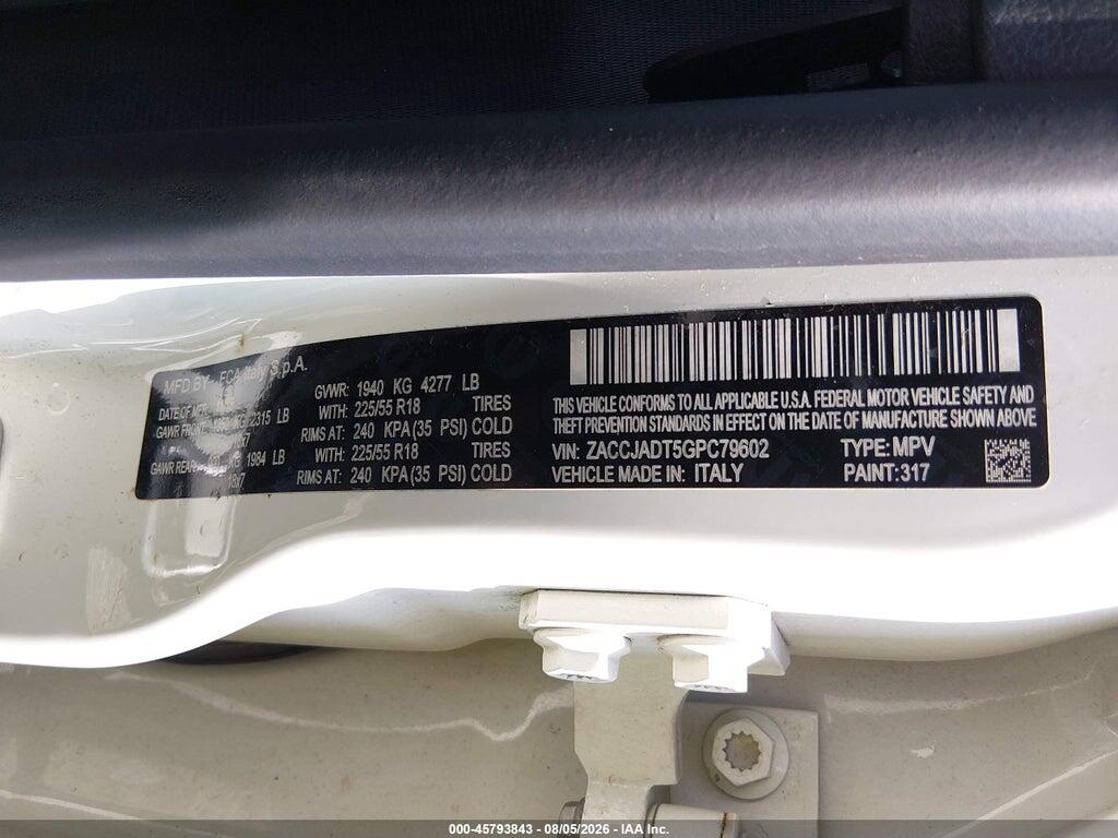 ZACCJADT5GPC79602 2016 JEEP RENEGADE photo no. 9
