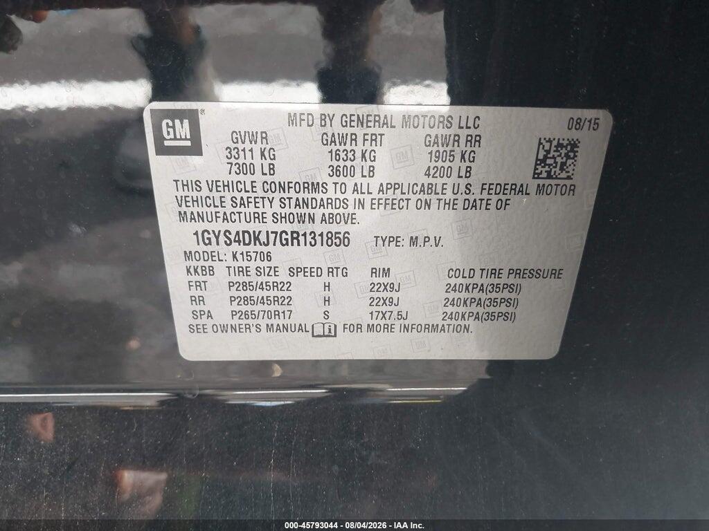 1GYS4DKJ7GR131856 2016 CADILLAC ESCALADE photo no. 9