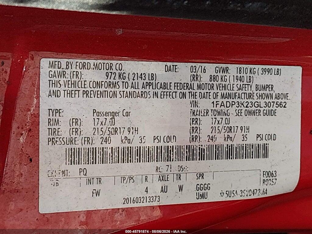 1FADP3K23GL307562 2016 FORD FOCUS photo no. 9