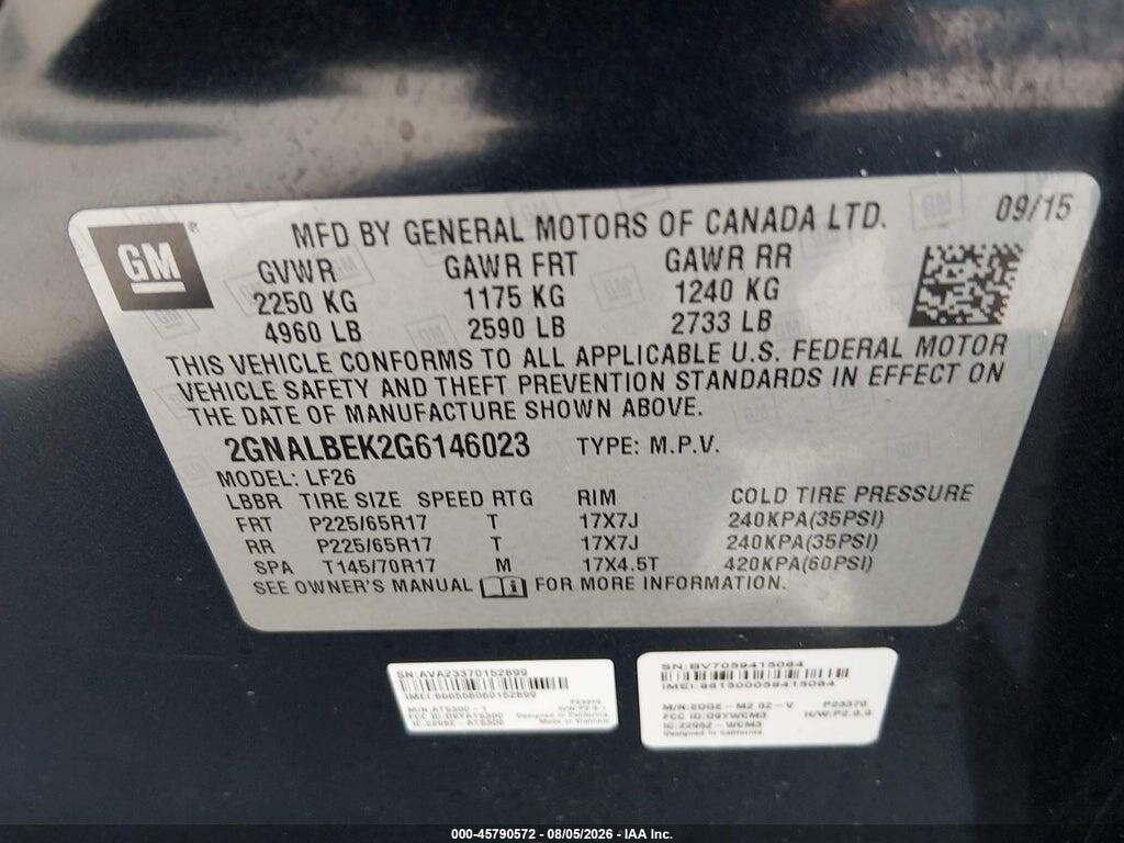 2GNALBEK2G6146023 2016 CHEVROLET EQUINOX photo no. 9