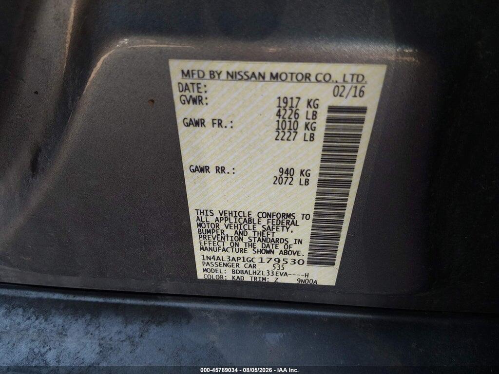 1N4AL3AP1GC179530 2016 NISSAN ALTIMA photo no. 9