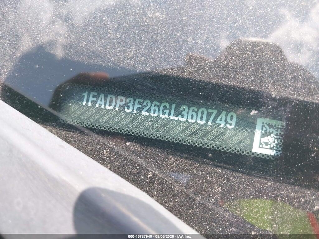1FADP3F26GL360749 2016 FORD FOCUS photo no. 9