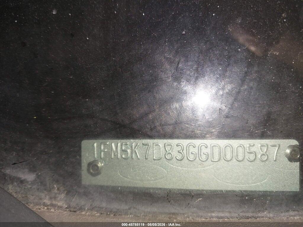 1FM5K7D83GGD00587 2016 FORD EXPLORER photo no. 9