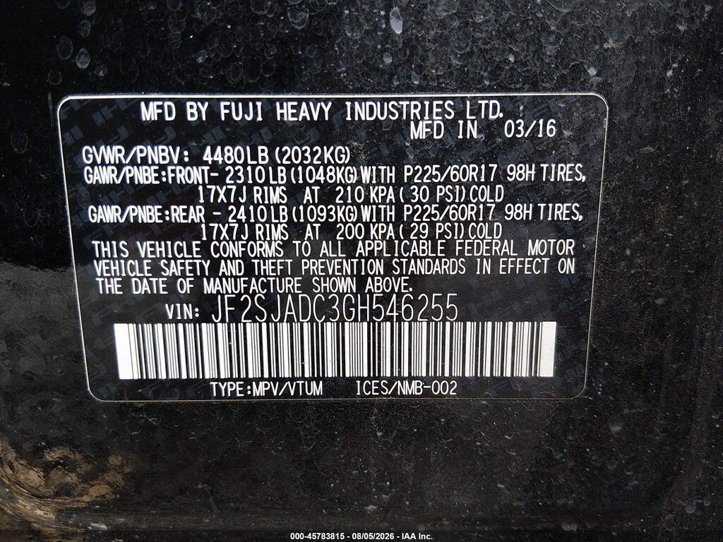 JF2SJADC3GH546255 2016 SUBARU FORESTER photo no. 9