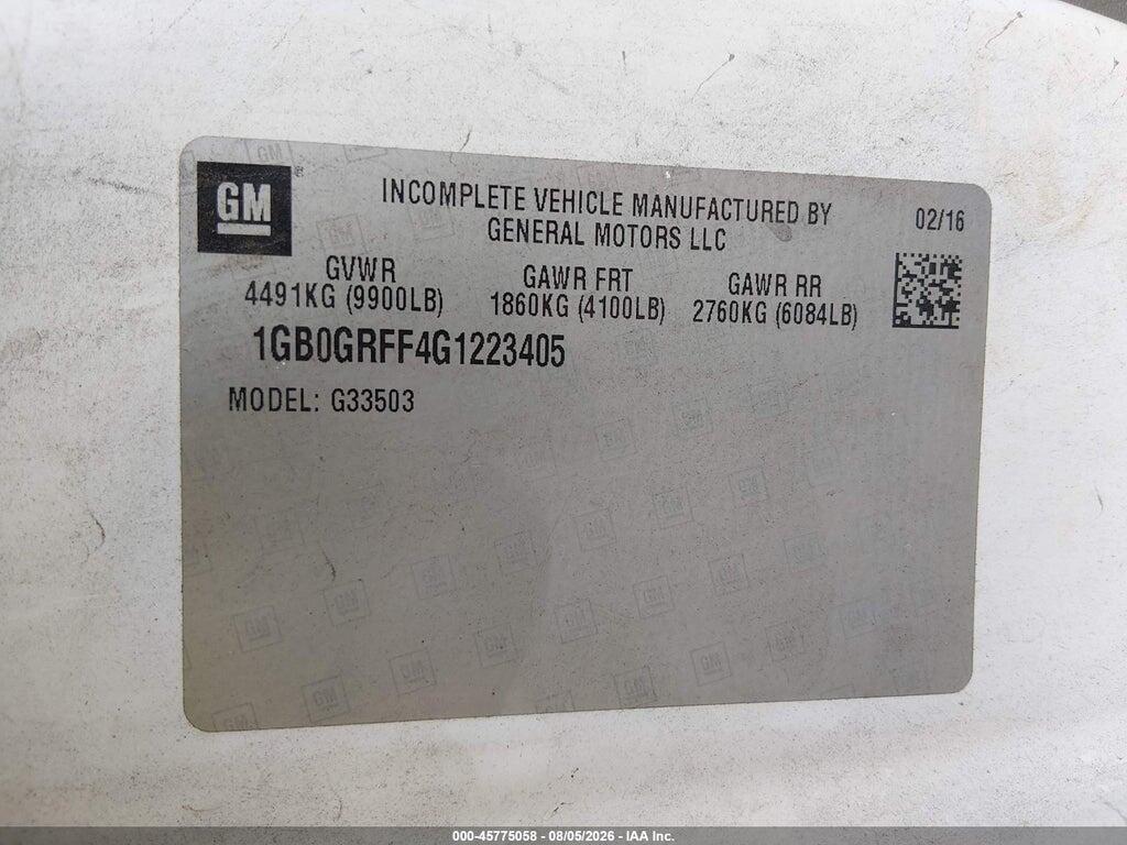 1GB0GRFF4G1223405 2016 CHEVROLET EXPRESS CUTAWAY photo no. 9