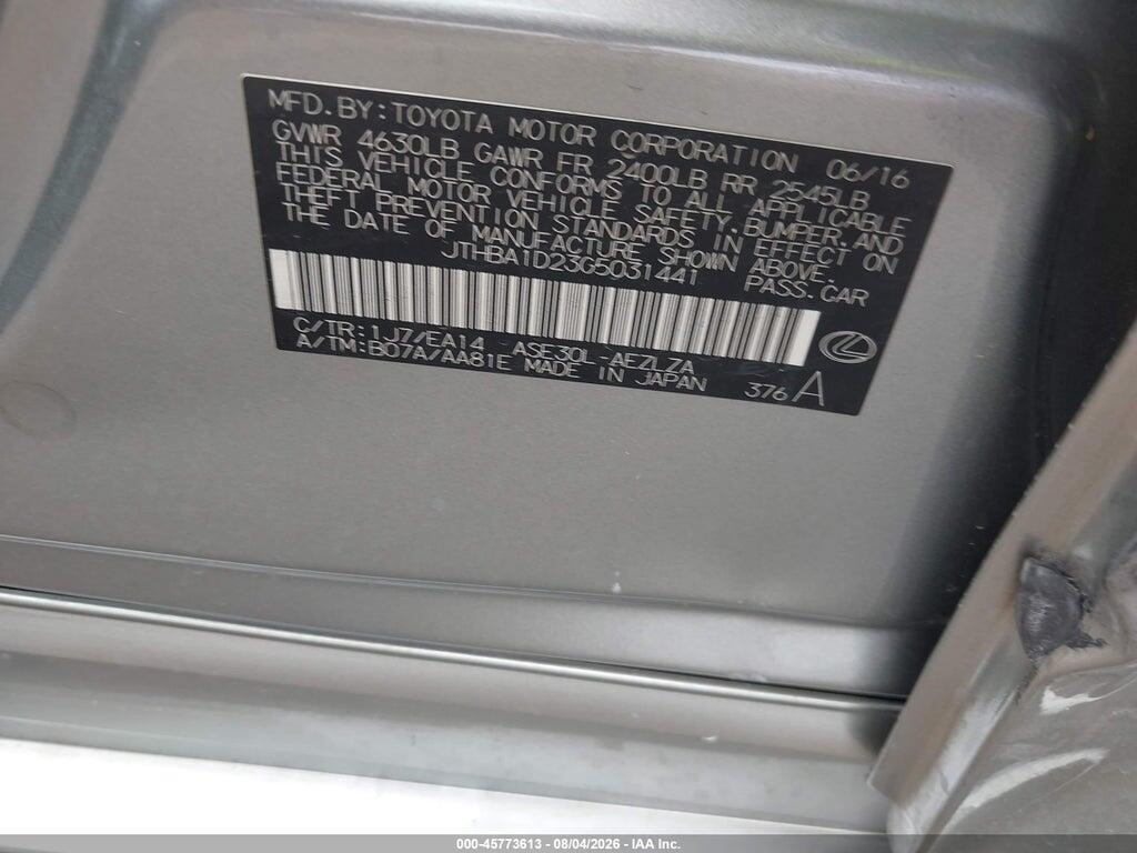 JTHBA1D23G5031441 2016 LEXUS IS 200T photo no. 9