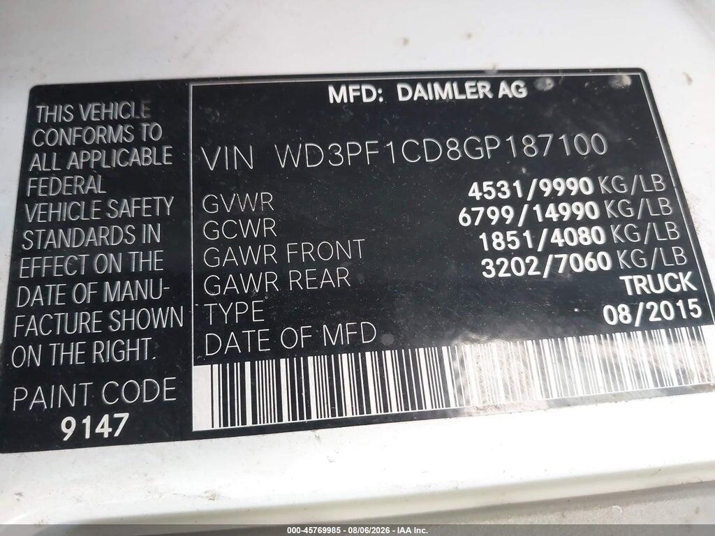 WD3PF1CD8GP187100 2016 MERCEDES-BENZ SPRINTER 3500 photo no. 4