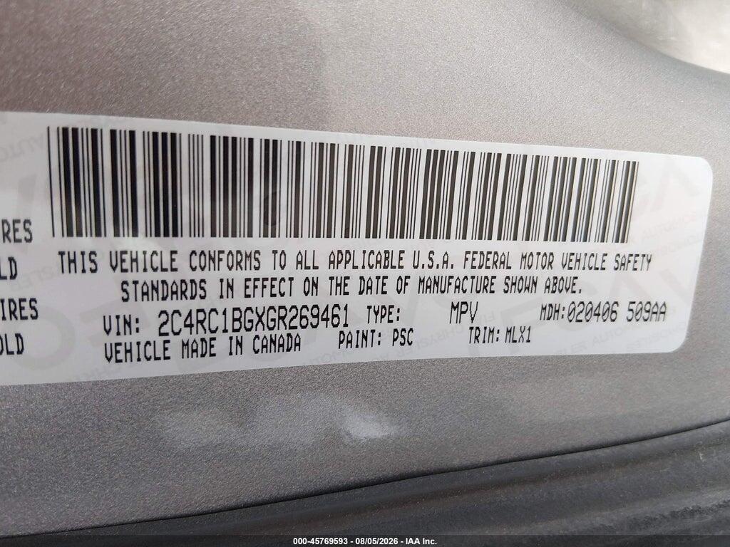 2C4RC1BGXGR269461 2016 CHRYSLER TOWN & COUNTRY photo no. 9