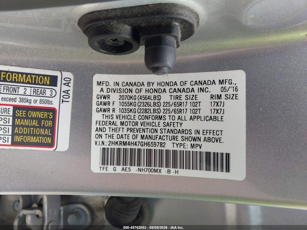 2HKRM4H47GH659782 2016 HONDA CR-V photo no. 9
