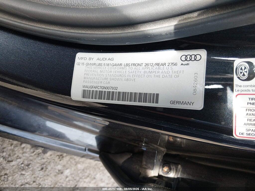 WAUGFAFC7GN007932 2016 AUDI A6 photo no. 9