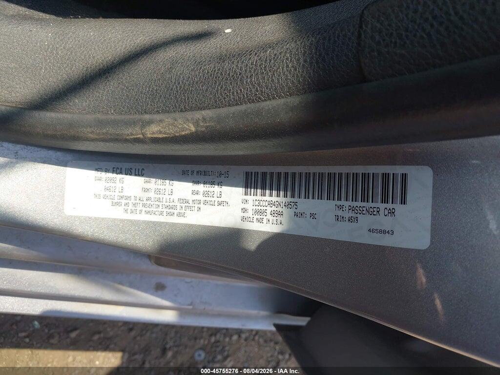 1C3CCCAB4GN140575 2016 CHRYSLER 200 photo no. 9