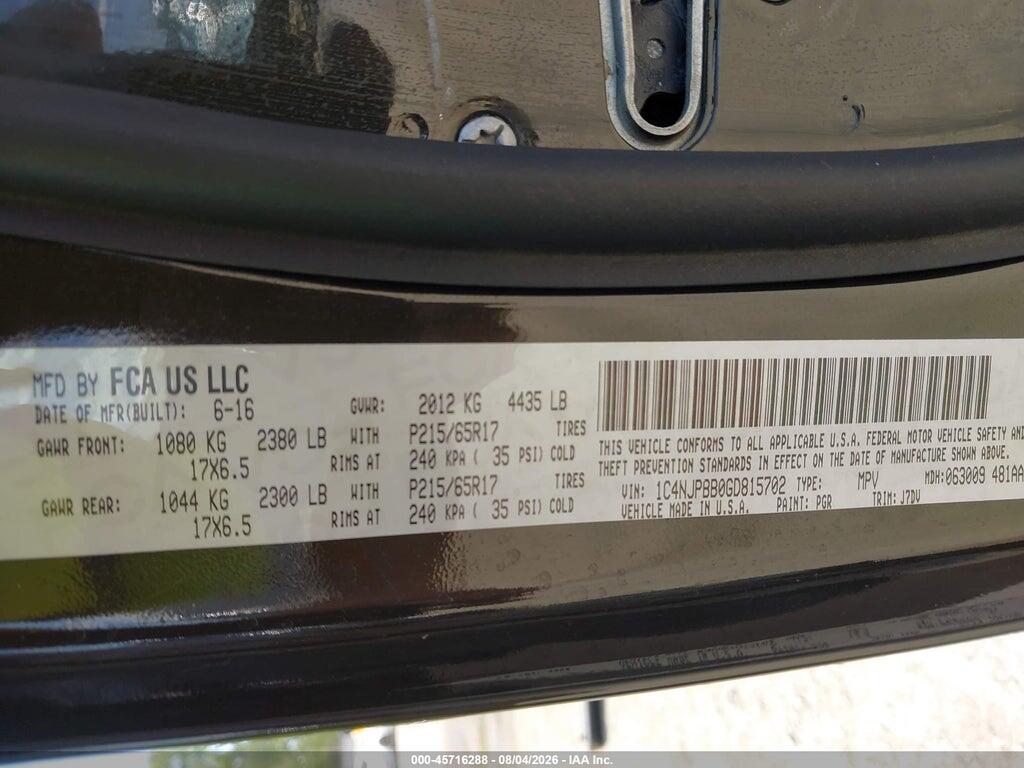 1C4NJPBB0GD815702 2016 JEEP PATRIOT photo no. 9