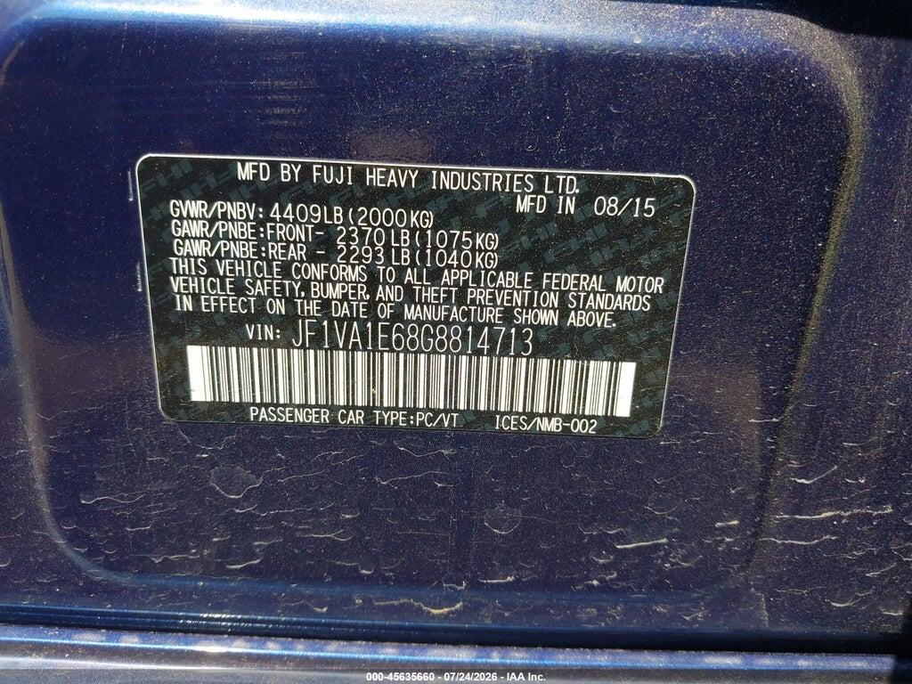 JF1VA1E68G8814713 2016 SUBARU WRX photo no. 9