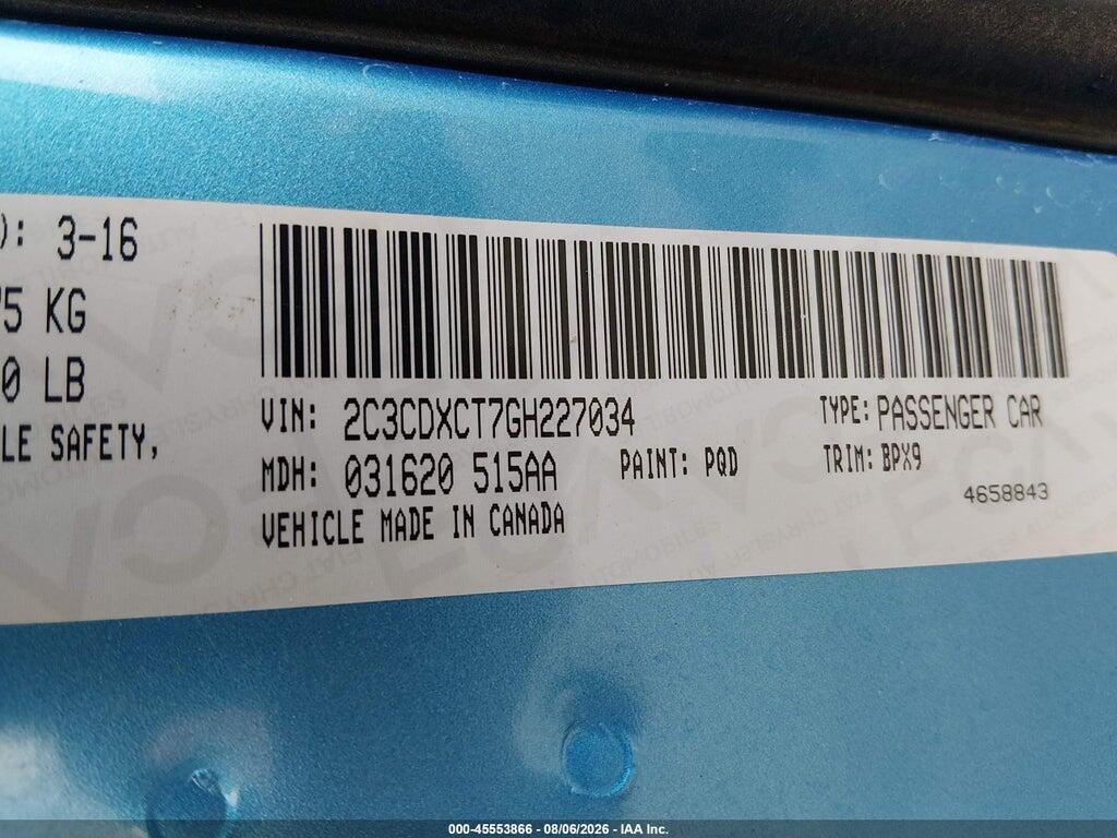 2C3CDXCT7GH227034 2016 DODGE CHARGER photo no. 9