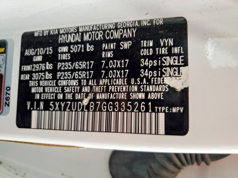 2016 HYUNDAI SANTA FE SPORT 2.4L — Фото 13 из 13