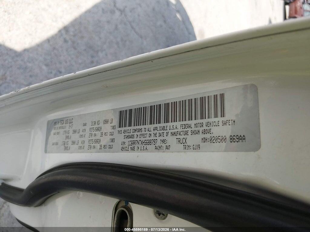 1C6RR7NTXHS688797 2017 RAM 1500 photo no. 9