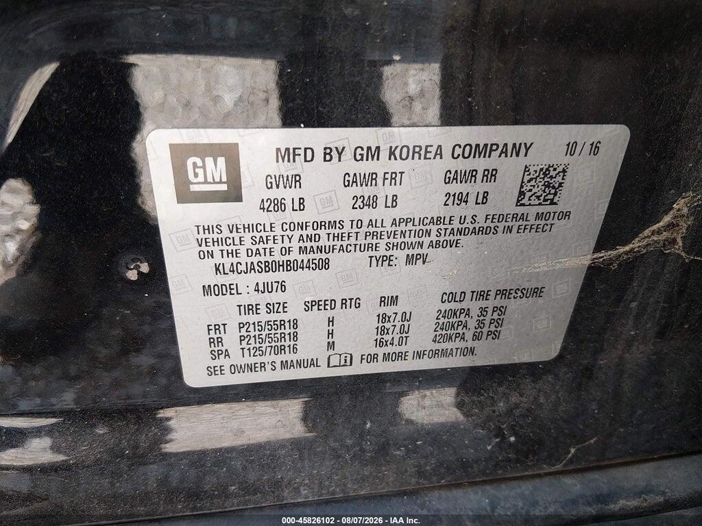 KL4CJASB0HB044508 2017 BUICK ENCORE photo no. 9