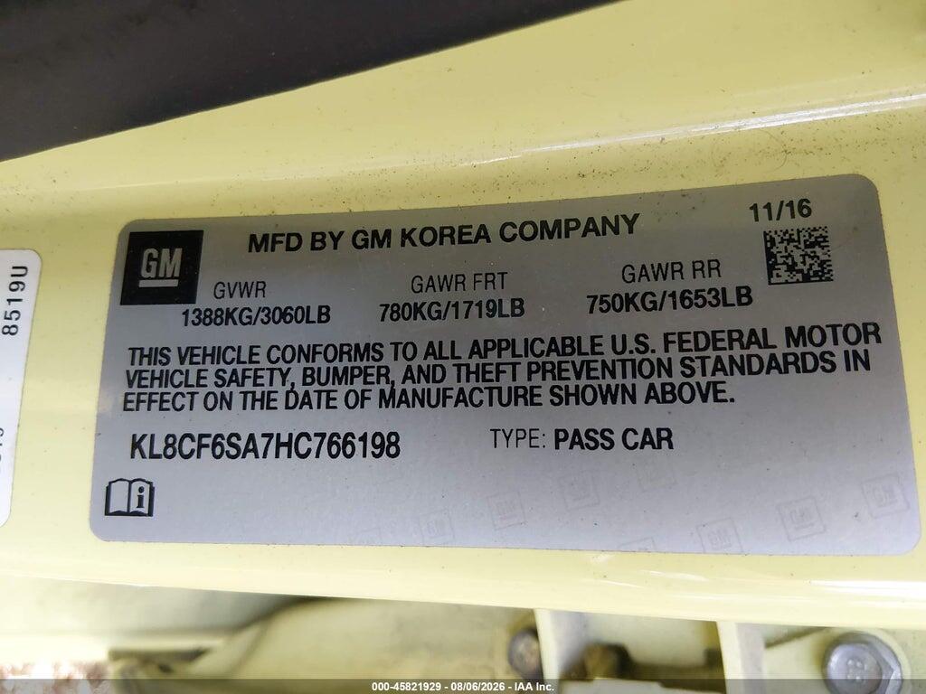 KL8CF6SA7HC766198 2017 CHEVROLET SPARK photo no. 9