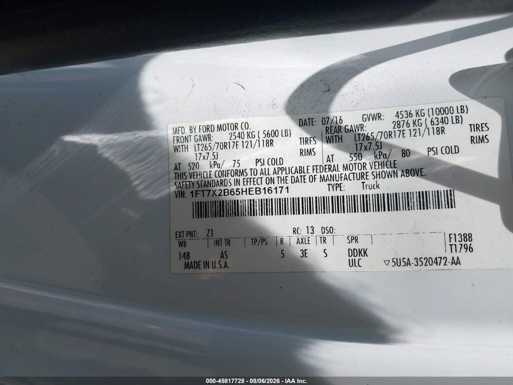 1FT7X2B65HEB16171 2017 FORD F-250 photo no. 9