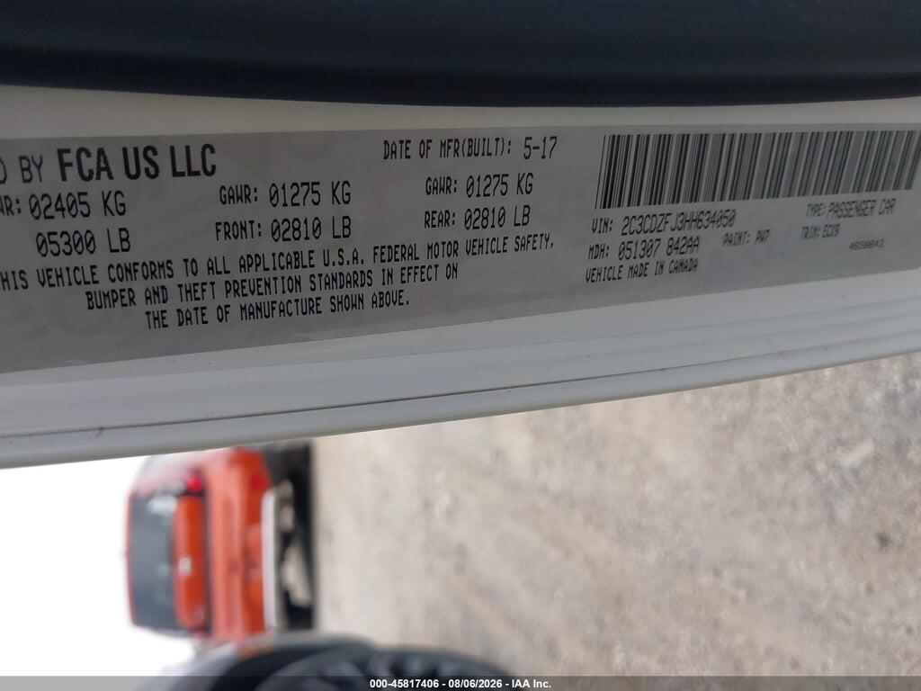 2C3CDZFJ3HH634050 2017 DODGE CHALLENGER photo no. 9