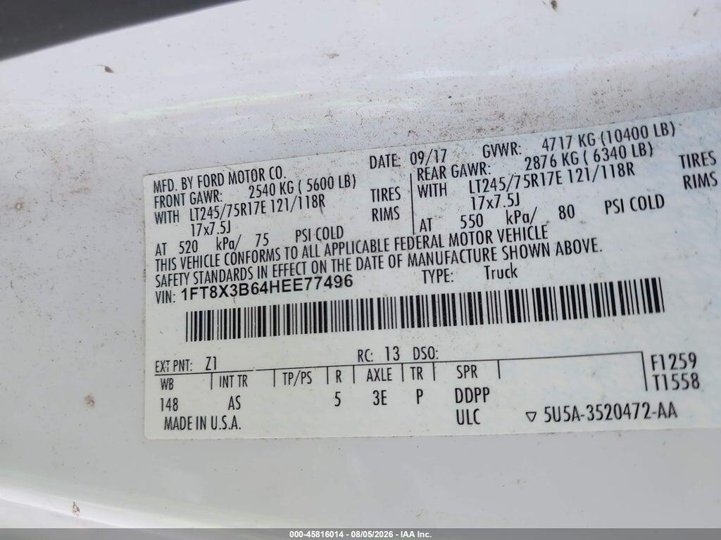 1FT8X3B64HEE77496 2017 FORD F-350 photo no. 8