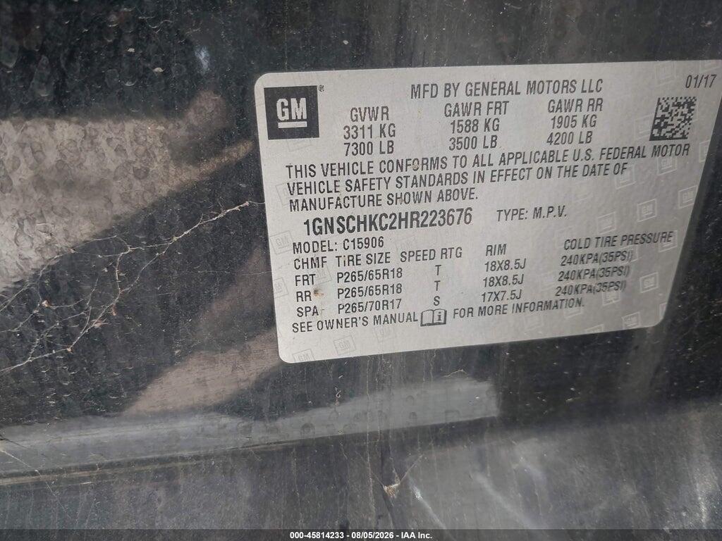 1GNSCHKC2HR223676 2017 CHEVROLET SUBURBAN photo no. 9